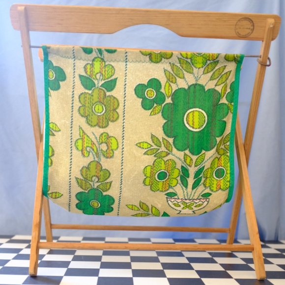 Vintage Wood + Canvas Retro Print Magazine Holder
